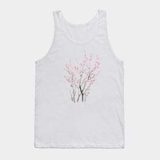 red plum flower watercolor painting 2021 Tank Top